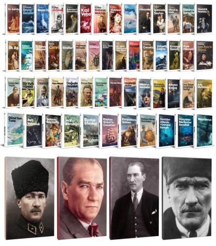 54 Dünya Klasiği ve Atatürk Temalı 64 Sayfa Çizgili Defter Seti -1