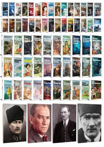 60 Dünya Klasiği ve Atatürk Temalı 64 Sayfa Çizgili Defter Seti -1