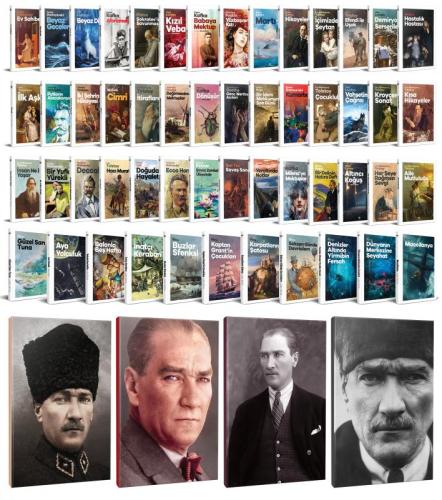 63 Dünya Klasiği ve Atatürk Temalı 64 Sayfa Çizgili Defter Seti -1