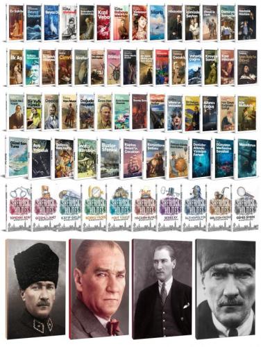 74 Dünya Klasiği ve Atatürk Temalı 64 Sayfa Çizgili Defter Seti -1