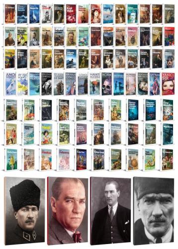 86 Dünya Klasiği ve Atatürk Temalı 64 Sayfa Çizgili Defter Seti -1