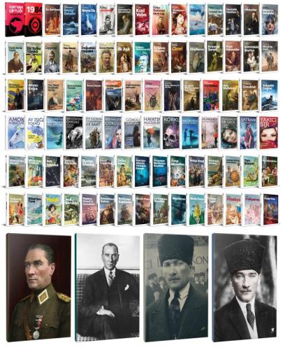 88 Dünya Klasiği ve Atatürk Temalı 64 Sayfa Çizgili Defter Seti -2