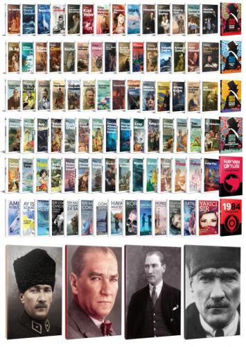 93 Dünya Klasiği ve Atatürk Temalı 64 Sayfa Çizgili Defter Seti -1